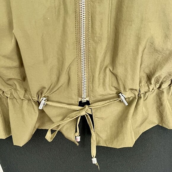 Zara Olive Green Cinched Jacket Size Medium - Picture 4 of 13